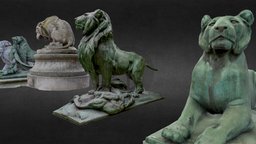 Felidae Collection + LOD (pack) ancient, lod, historic, pack, heritage, culture, collection, vr, virtualreality, lion, statue, wildlife, realitycapture, photogrammetry, art, scan, 3dscan, gameready