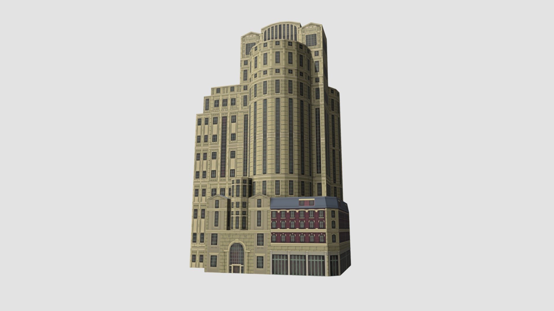 A low poly model of building with all textures, shaders and materials. It is ready to use, just put it into your scene 3d model