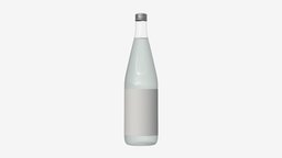 Mineral water in glass bottle drink, full, template, spring, clean, transparent, water, mock, liquid, mineral, clear, blank, glass, 3d, pbr, bottle