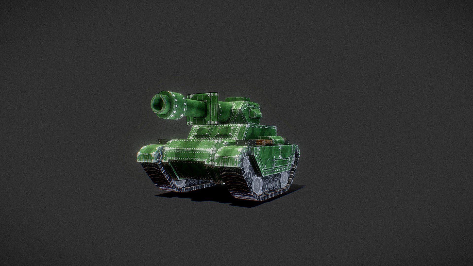 Hand-paint low-poly tank 3d model