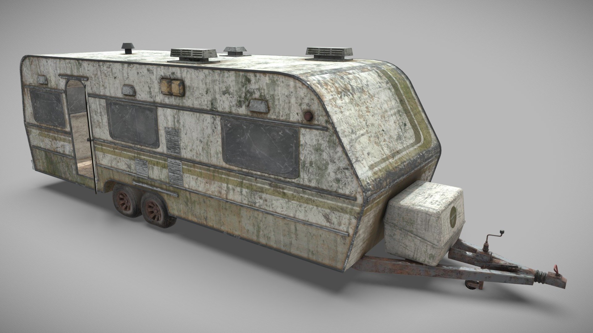 **Features:
**





Low poly.




Game ready.




Optimized.




Grouped and nomed parts.




Easy to modify.




Textures included and materials applied.




All fomats tested and working.




Textures PBR 2048x2048


 - Abandoned Caravan - Buy Royalty Free 3D model by Elvair Lima (@elvair) 3d model