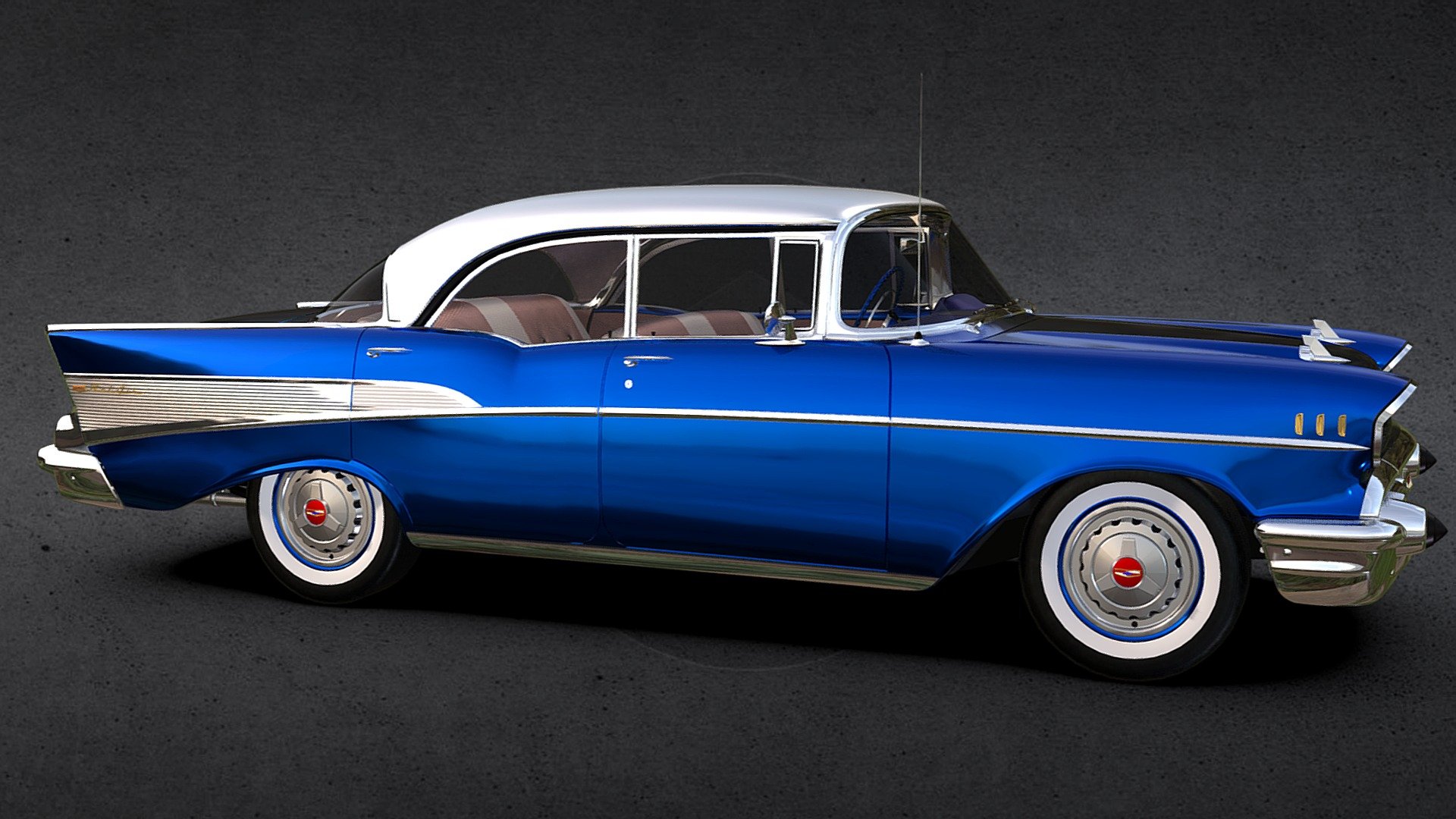 Model is available for 40 EUR
If you want purchase chevy 4-door 3d model please touch me at: everhardmail@gmail.com - 1957 Chevrolet Bel Air 4-Door Hardtop Sedan - 3D model by everhard 3d model