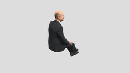 Business Man Sitting 02 people, sitting, staff, director, uniform, businessman, manager, outfit, management, 3dhuman, 3dscan, withphone
