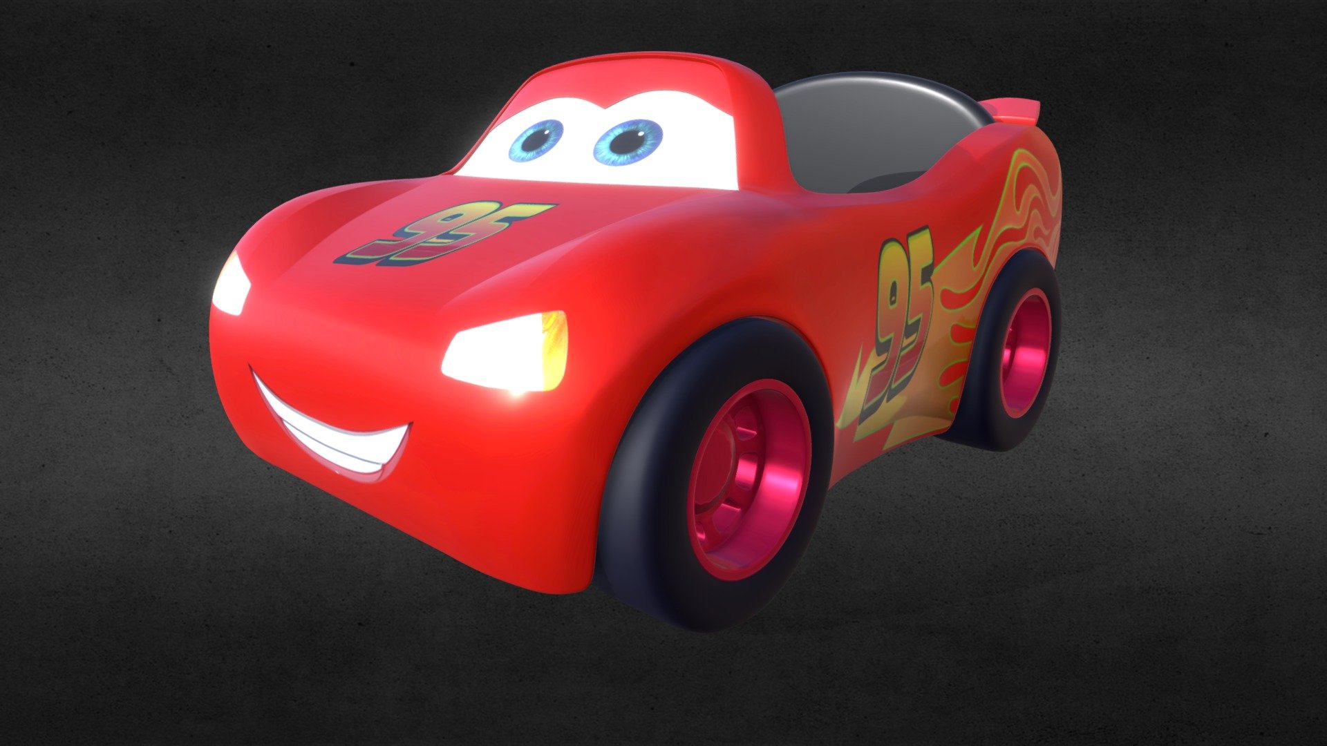 Toy car Macqueen for kids ride 3d model