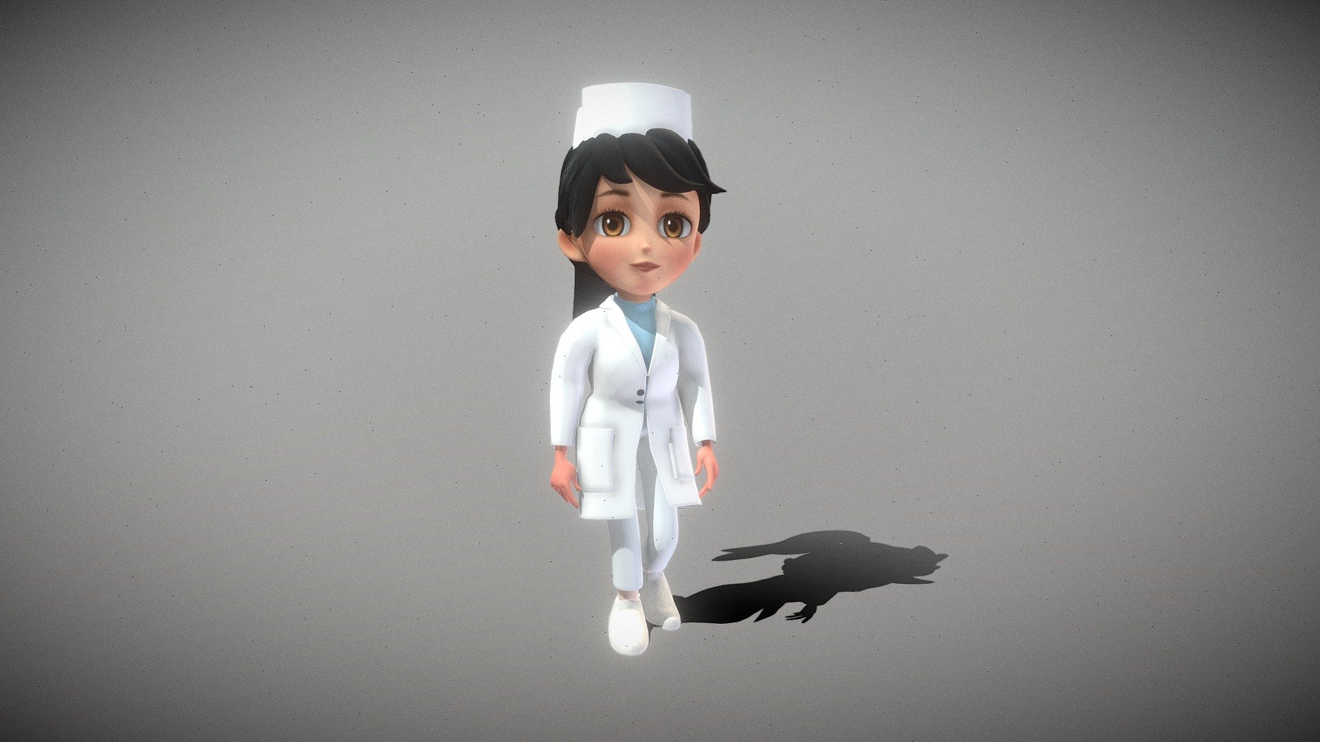 This is beautiful nurse model. It contains 13 animations such as walking, running, jumping, idle, etc.

2 materials with 2048 * 2048 textures.

Triangles: 58826  Vertices: 30243

(Viewer Setting above are just a preview and may vary drastically depending on your lighting and shading setup on the final application)

If you have any questions, please feel free to contact me.
 
E-mail: zhangshangbin1314159@gmail.com
 - Nurse - Buy Royalty Free 3D model by Zhang Shangbin (@zhangshangbin1314159) 3d model