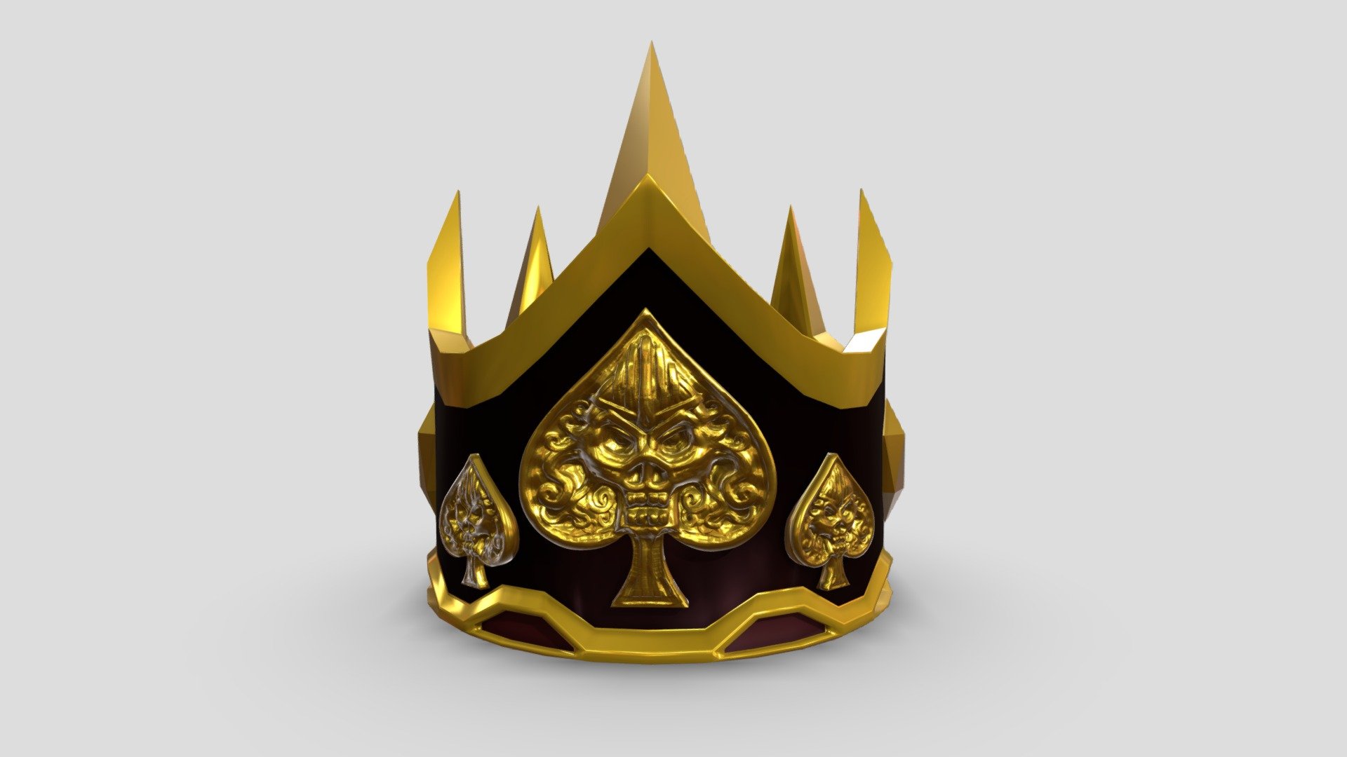 an ace of spades skull crown - Skull Crown - Gold - Buy Royalty Free 3D model by Chaitanya Krishnan (@chaitanyak) 3d model