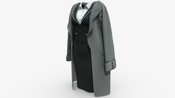 Female Business Suit With Over Shoulders Coat