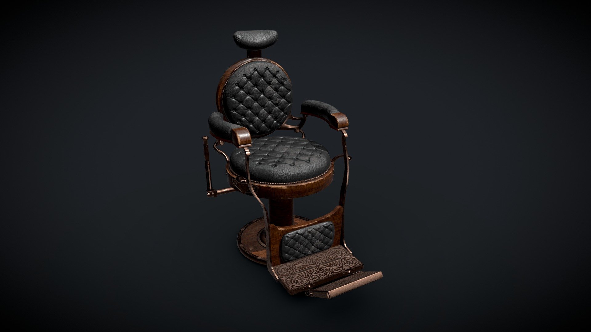 Vintage Barber Chair made in Blender, Substance Painter - Barber Chair - Buy Royalty Free 3D model by ArmandoSmaidi 3d model
