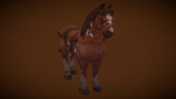 Stylized Horse Mount rpg, mount, pony, mmo, rts, fbx, moba, rideable, character, handpainted, pbr, lowpoly, horse, creature, animal, animation, stylized, fantasy