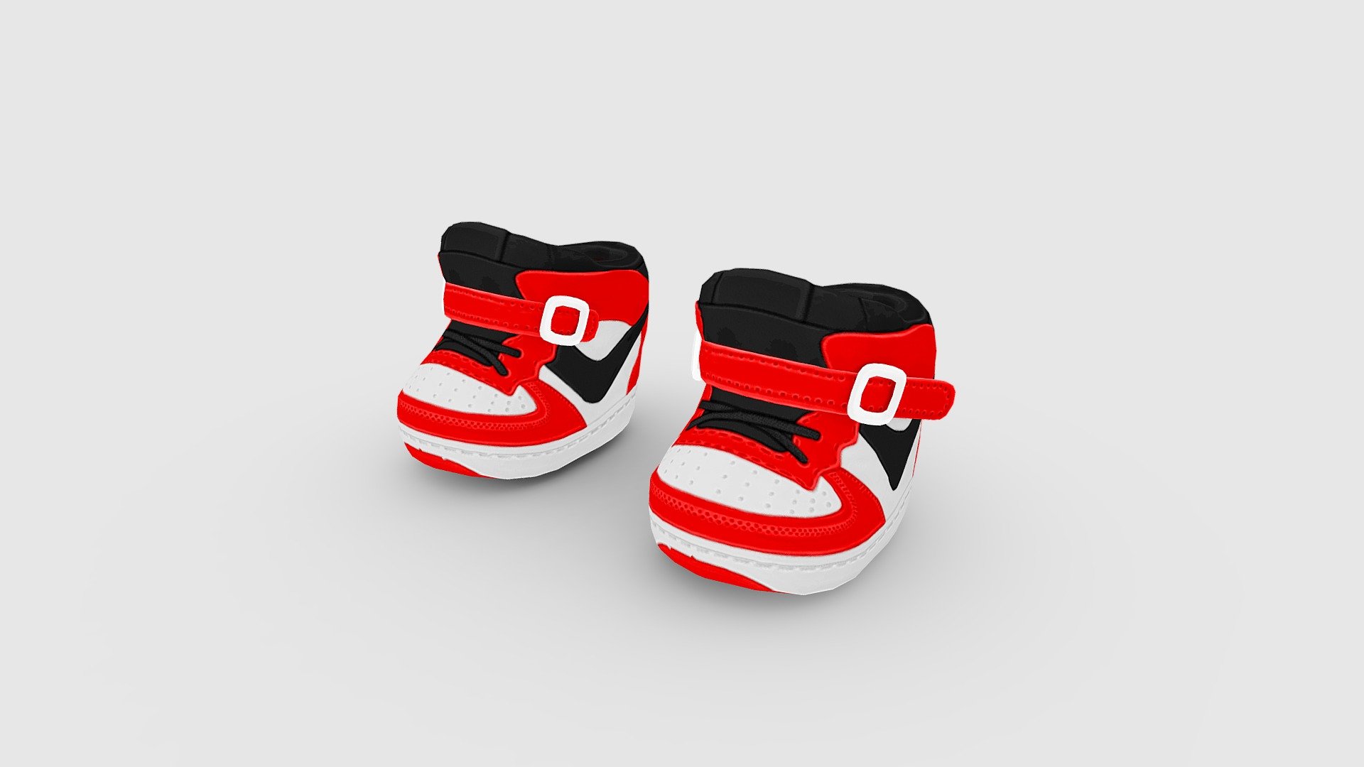 Cartoon baby shoes - red and black sneakers Low-poly 3D model - Cartoon baby shoes - red and black sneakers - 3D model by ler_cartoon (@lerrrrr) 3d model