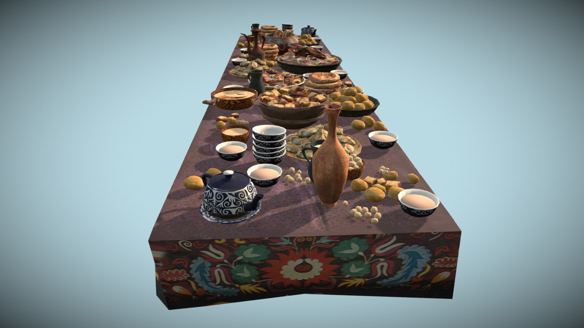 Table served for celebration.

Dastarkhan 3 - Low Poly Game Ready

Optimized for games (game ready), Suitable for close-UPS, illustrations and various renderings 3d model