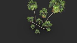 Modular Green Thatch Palm Tree 