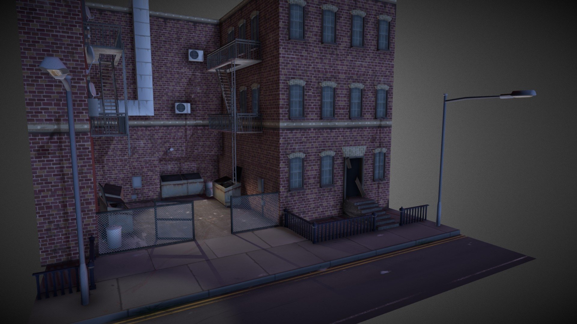 Modelisation of a New York's style building on 3Ds Max 3d model