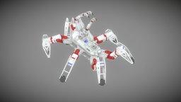 Character: Lab Drone robotics, cyberpunk, hexapod, drones, character, sci-fi, robot