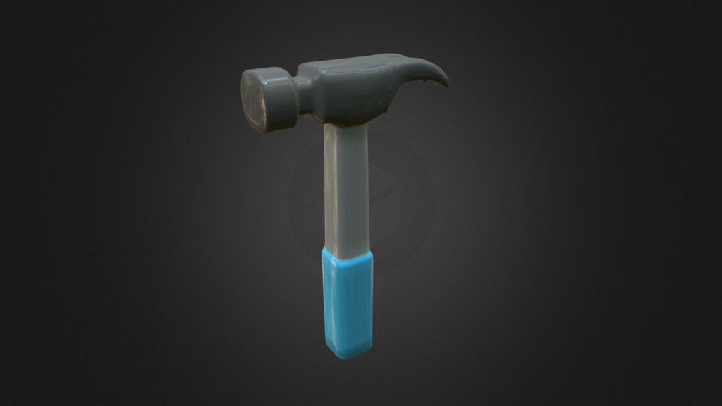 Low poly cartoon hammer - Cartoon Hammer - Download Free 3D model by Blender Books (@blenderbooks) 3d model