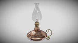 Small Oil Lamp lamp, oil, metal, copper, tableware, noai