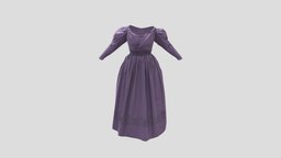 1830s Evening Gown victorian, orchid, vintage, women, purple, dinner, clothes, historical, day, plus, dress, sized, gown, large, substancepainter, substance, female