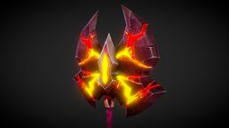 Gladiators Axe world, warcraft, gladiator, blizzard, lava, popular, blizzardstyle, wod, game, art, low, poly, axe, wow, of