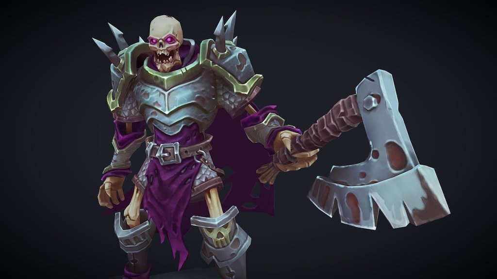 So! I tried to improve my hand-paint texturing skill :D Here is the Skeleton Warrior, the main idea of the character was taken from the Jordan Kerbow's concept. https://www.artstation.com/artwork/6Rv1W - Skeleton Warrior - 3D model by Nick Pavlovsky (@nickpavlovsky) 3d model