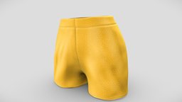 Female Yellow Summer Shorts fashion, shorts, girls, clothes, summer, yellow, womens, wear, pbr, low, poly, female