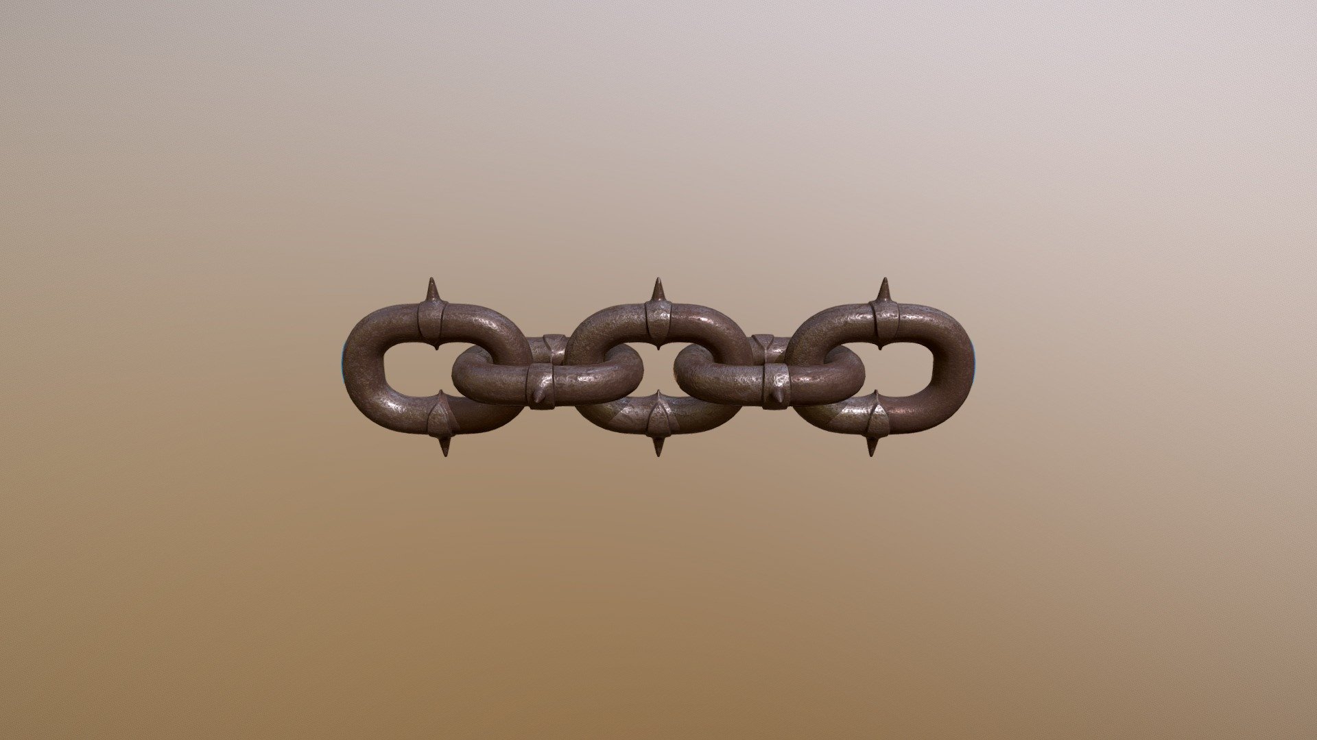 Five links of spiky chain to fill your scene/background with 3d model