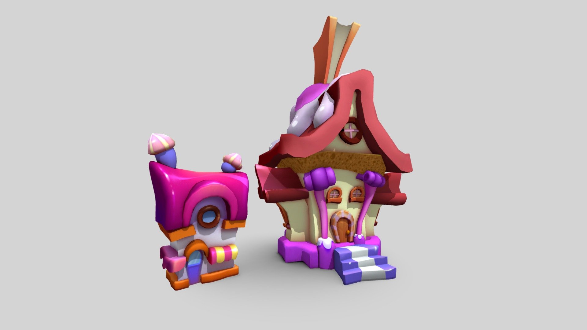 2 more candy houses for a casual game - Candy Houses - 3D model by Ximo! (@ximou22) 3d model
