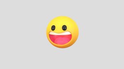 Symbol021 Laughing Face mouth, face, symbol, chat, toy, happy, fun, tongue, messenger, laughing, print, head, smile, social, emotion, emoji, character, cartoon, noai