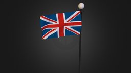 UK flag flag, baked, uk, simulation