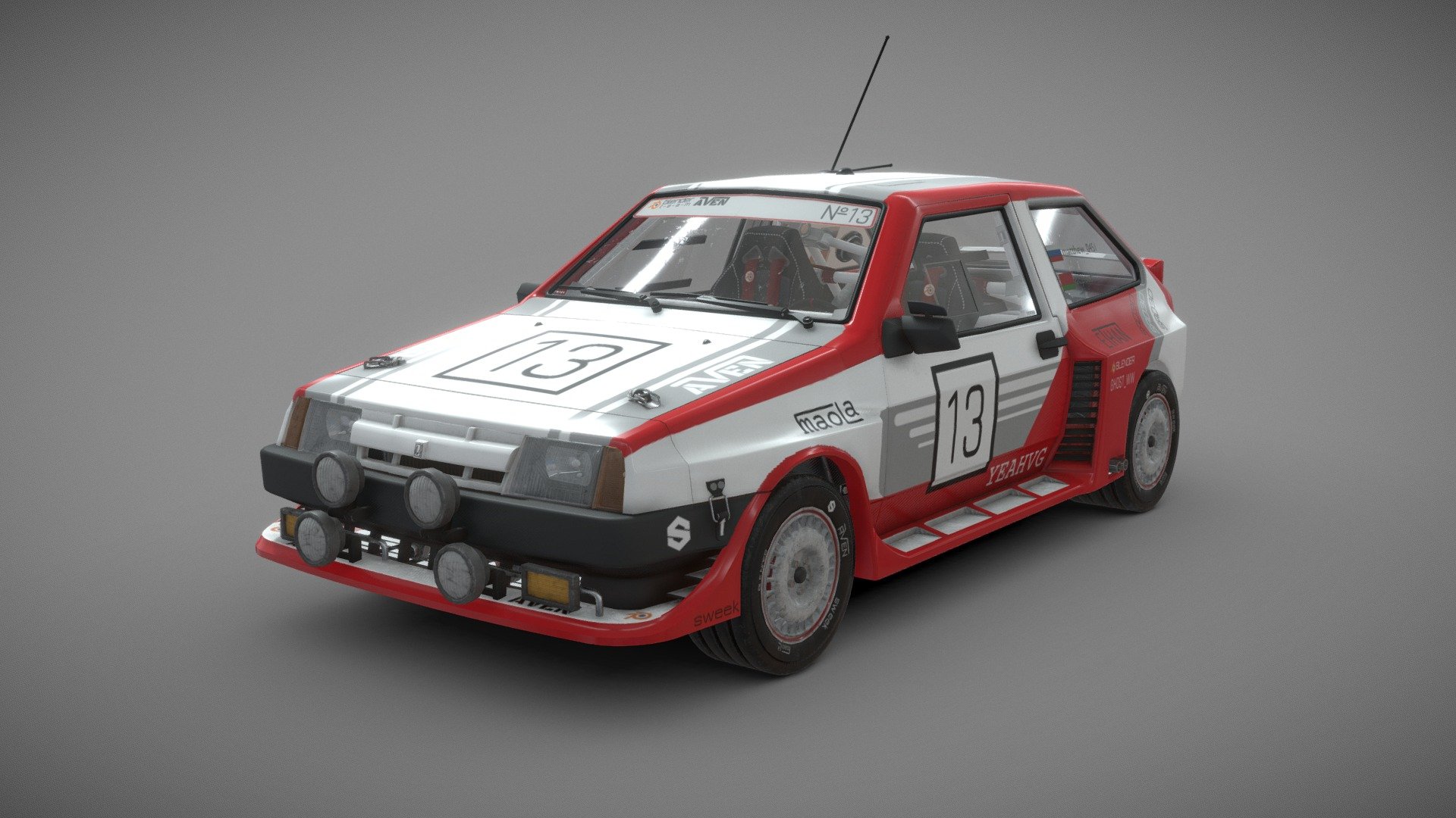3D model of the VAZ-2108 car, which was redesigned for the rally championship. 
VAZ-2108 &ldquo;Sputnik