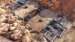 Desert terrain for top view 3D game