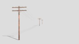 Electricity Pole 33 blend, stl, line, electricity, obj, pole