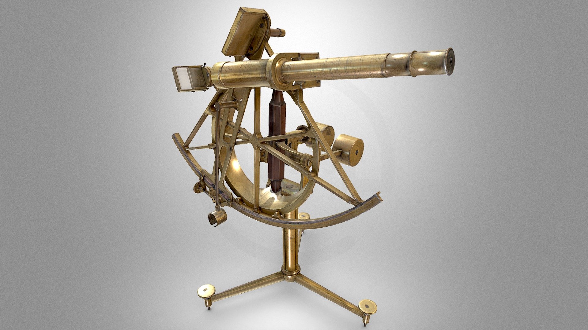 Astronomical quintant

Joseph von Utzschneider – artist / maker
Joseph Liebherr – artist / maker

1st half of the 19th century, Munich, Germany
Jagiellonian University Museum, Collegium Maius

This item is an observational astronomical instrument used to determine the altitude of celestial bodies above the horizon. It consists of a frame restricted by two radiuses and an arc with a scale, an observation telescope, and a mirror system. The arc of the quintant is the fifth part of a circle, hence its name, analogous to quadrants, sextants, and octants (based on the fourth, sixth, and eighth parts of a circle, respectively).

For more images and further information, visit: https://muzea.malopolska.pl/en/objects-list/2779

Inventory number: 4103; 103/V

Localisation of the physical object: Archaeological Museum in Kraków

Digitalisation: Regional Digitalisation Lab, Małopolska Institute of Culture in Kraków, Poland; “Virtual Museums of Małopolska” Project - Astronomical quintant - Download Free 3D model by Virtual Museums of Małopolska (@WirtualneMuzeaMalopolski) 3d model