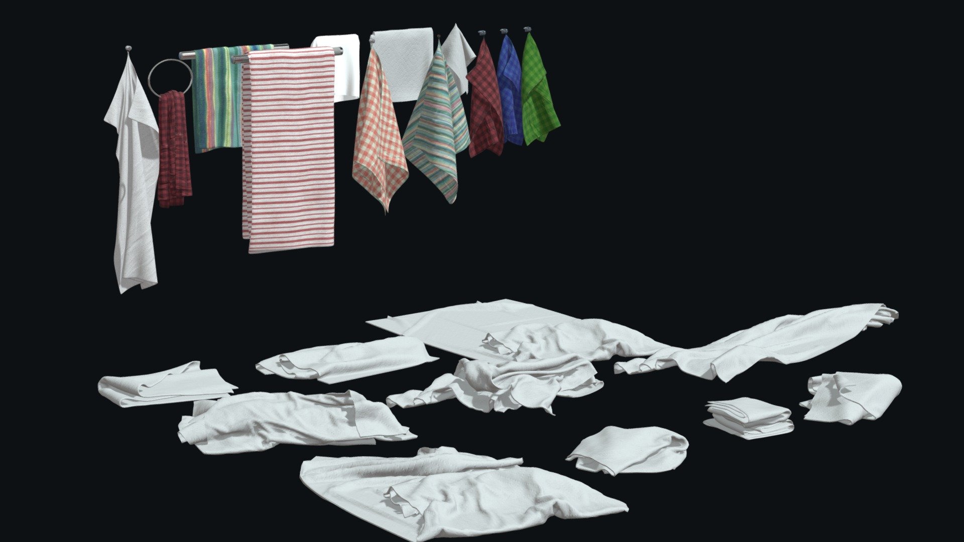 Towels Pack Textured - Buy Royalty Free 3D model by Zhelazniakov Aleksandr (@mrblik112) 3d model