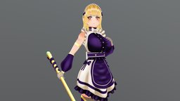 EMMA avatar, maid, vrchat, waifu, vtuber, girl, blender, anime