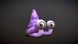 Cartoon Snail snail, cute, ready, vr, slag, ar, kawaii, sketchfabweeklychallenge, game, lowpoly