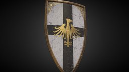 Gold and Bronze Medieval Shield bronze, medieval, weapon, gameasset, shield, gold