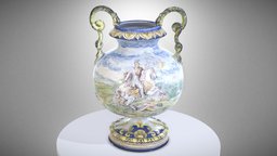 Decorative vase vase, painting, vessel, king, majolica, 17th-century