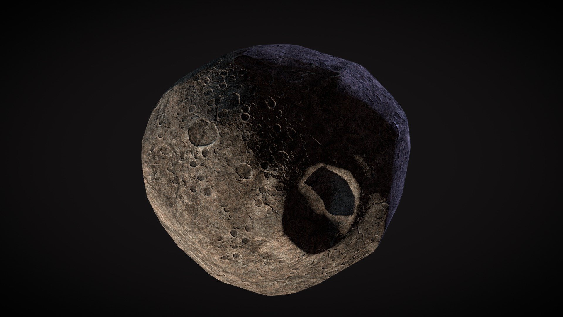 Low poly asteroid with high res maps 3d model