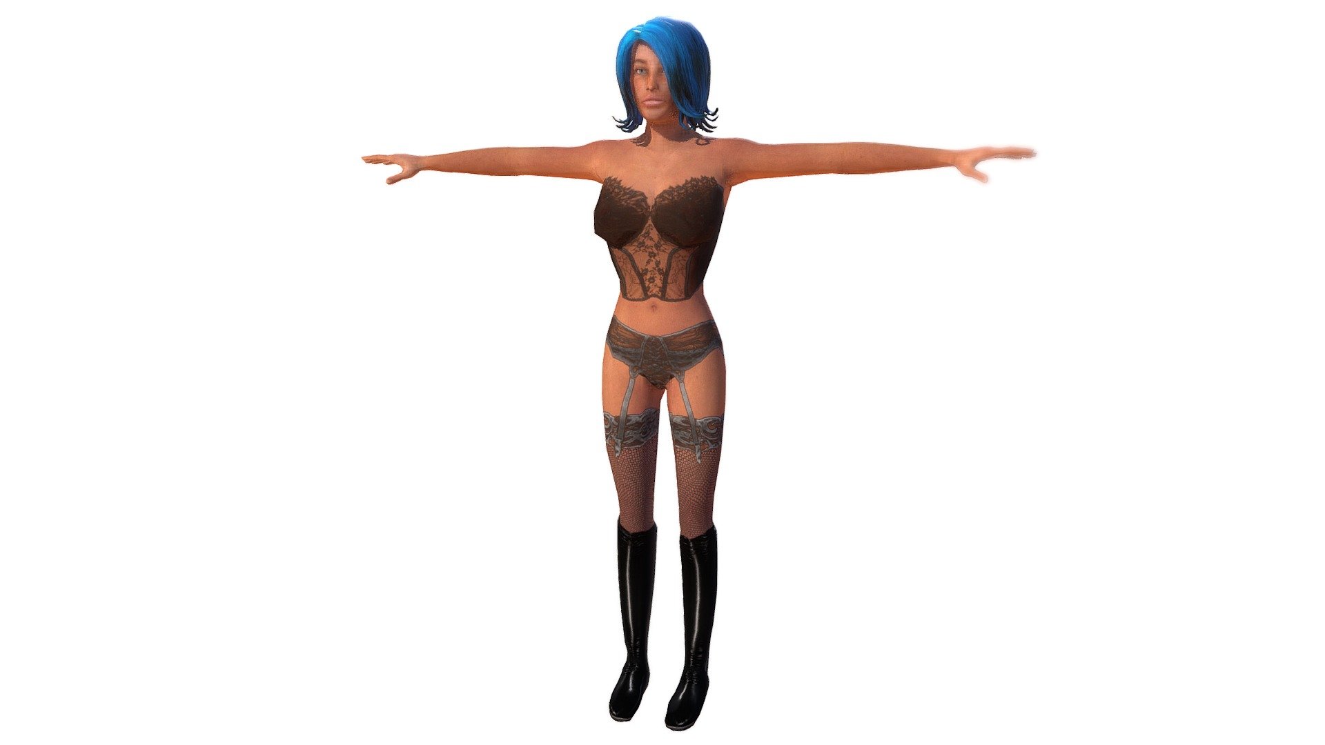 Game Ready Low poly Rigged Female Character 3D Model

Lingerie Girl low-poly 3d model ready for Virtual Reality (VR), Augmented Reality (AR), games and other real-time apps.

Includes FBX Unity Skeleton mesh

All textures are included 2048 x 2048 px. (Color, Normal, Specular) - Lingerie Girl - 3D model by Free 3D Models (@free3dmodels) 3d model