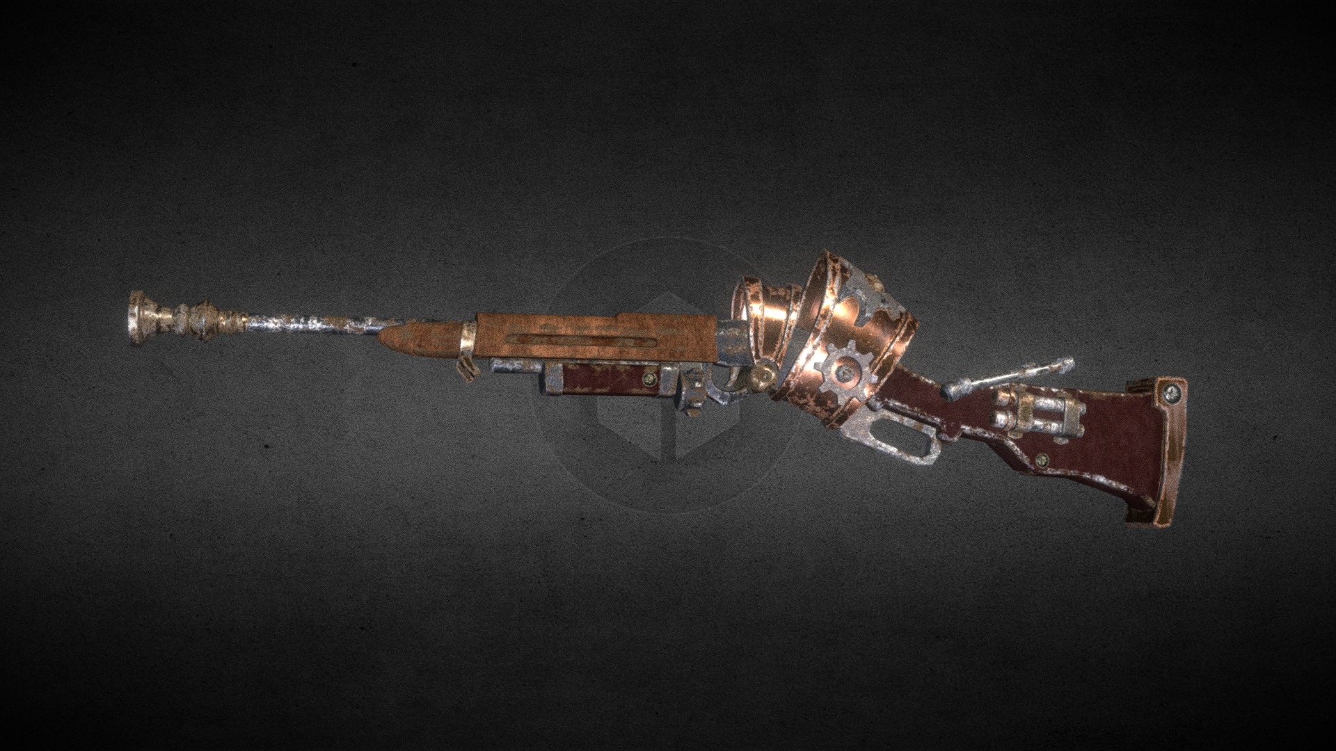 A Steampunk Winchester made for a game jam ready for a game engine it has 5117 verts 5022 polys and 9722 tris and the textures are PBR and the sizes are 2048 x 2048 and includes Diffuse, Roughness, Normal, AO and Metallic if you need game assets or STL files I am available for commission works 3d model