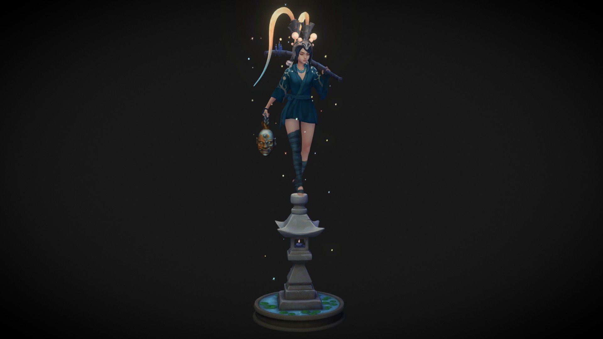 My portfolio: https://www.artstation.com/kleyco

Suanni is a fully hand-painted model with baked lights for a better presentation. Only with diffuse texture and a fire shader, it is based on the concepts from the talented Suke:

https://www.artstation.com/sukeart

Thanks to my friends Sara and Iranzu, I was able to showcase the model so beautifully with the rigging and animation they created:

Rigger's portfolio:
https://www.artstation.com/saraniso - Suanni - 3D model by kleyco 3d model