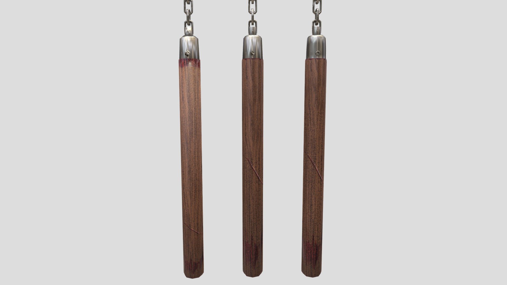 Wooden Straight Octagon Chain Nunchaku




Geometry Built In 3ds max -
Normal Map Sculpted in Zbrush



From Left to Right
 L.O.D. 2 - 980 Tris
 L.O.D. 1 - 2092 Tris
 L.O.D. 0 - 4,944 Tris

Doesn't look the best without it's macrovariation from Unreal, for those renders&hellip; Checkout my Artstation:
 https://www.artstation.com/jan_strydom

Not rigged or skinned yet, but I do plan on doing that whenever I have free time. Can't wait to add some animations with these bad boys. So look out for that in the coming months.

How I learned to make this wood diffuse texture in Photoshop:
https://www.youtube.com/watch?v=knZVq2kAYH8&amp;list=WL&amp;index=5&amp;ab_channel=PaulMotisi



Made to better understand designing L.O.D.s in my 3D modeling and Rendering II class

Shout out to my Professer Vincent!

CHECK HIS STUFF OUT OVER HERE:

https://www.youtube.com/channel/UClpkHus6YzgG8JVMecBRFIg

https://twitter.com/YHWHGames - Wooden Chain Nunchaku _2022 - 3D model by Jan_Strydom (@JanStrydom) 3d model