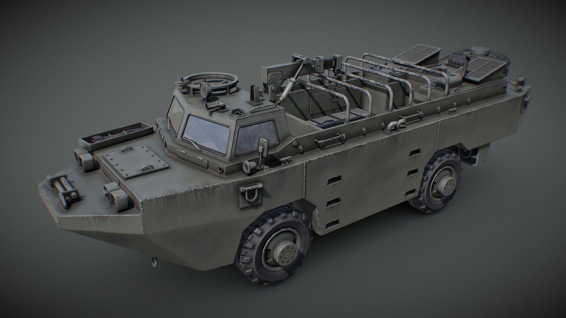 Spanish Amphibious Vehicle

Pegaso VAP 3550/1 was developed by ENASA for the Spanish Navy

Textures 4096,1024 (Normal,AO,Diffuse,Metal,Roughness)

Tris 28,639 - PEGASO 3550/1 VAP - Buy Royalty Free 3D model by TSB3DMODELS 3d model