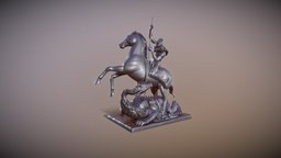 Saint George and the Dragon statue for 3d print