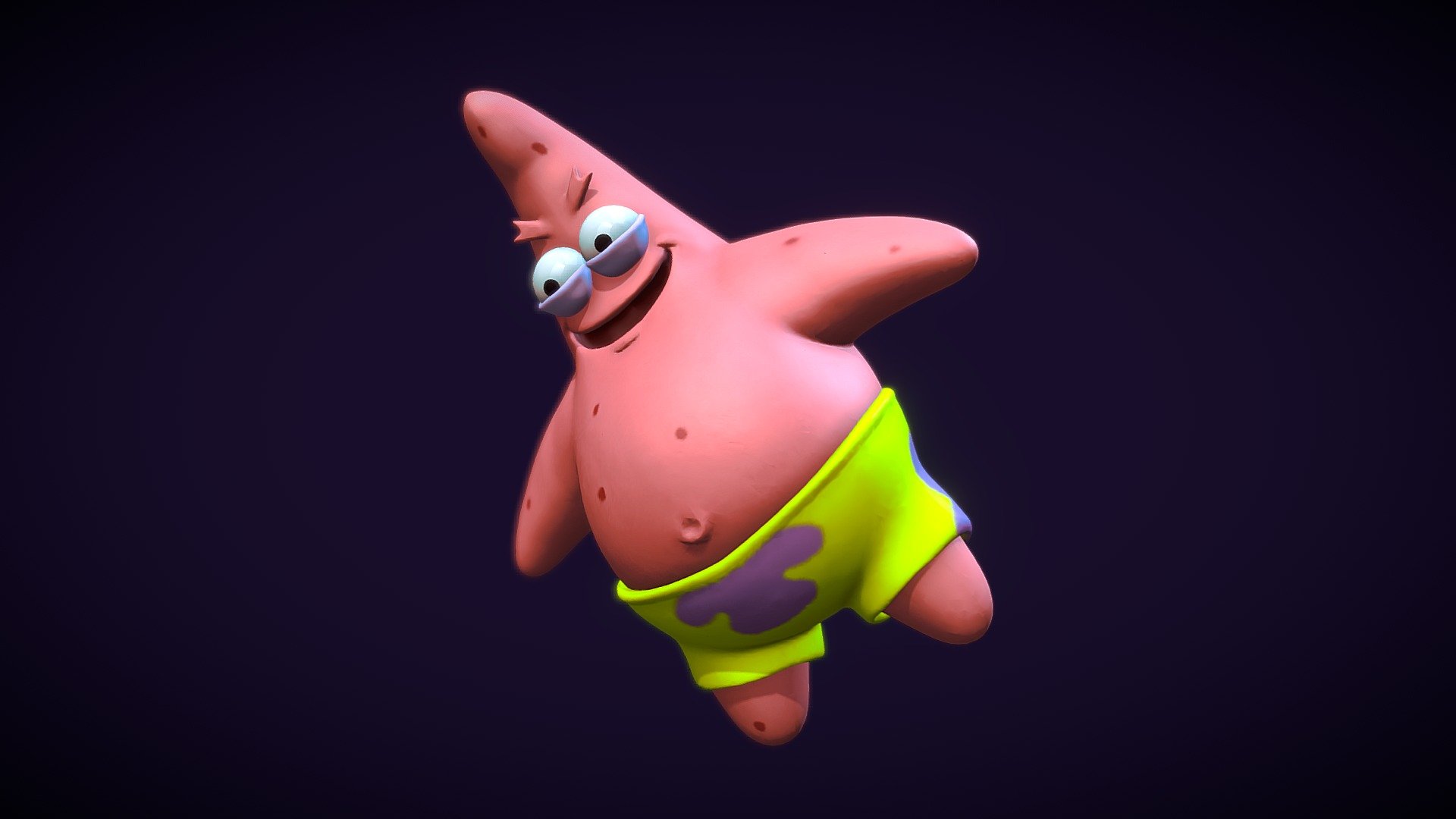 Patrick from Spongebob Squarepants sculpted in VR with Oculus Medium - Day 31 of SculptJanuary 2019: Extreme Expression - 3D model by illuminatty (@nattyice) 3d model