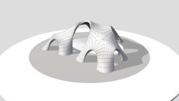 Network Vault Structure landscape, organic, mesh, surface, vault, form, parametric, amphitheatre, archs, architecture, scifi, futuristic, structure