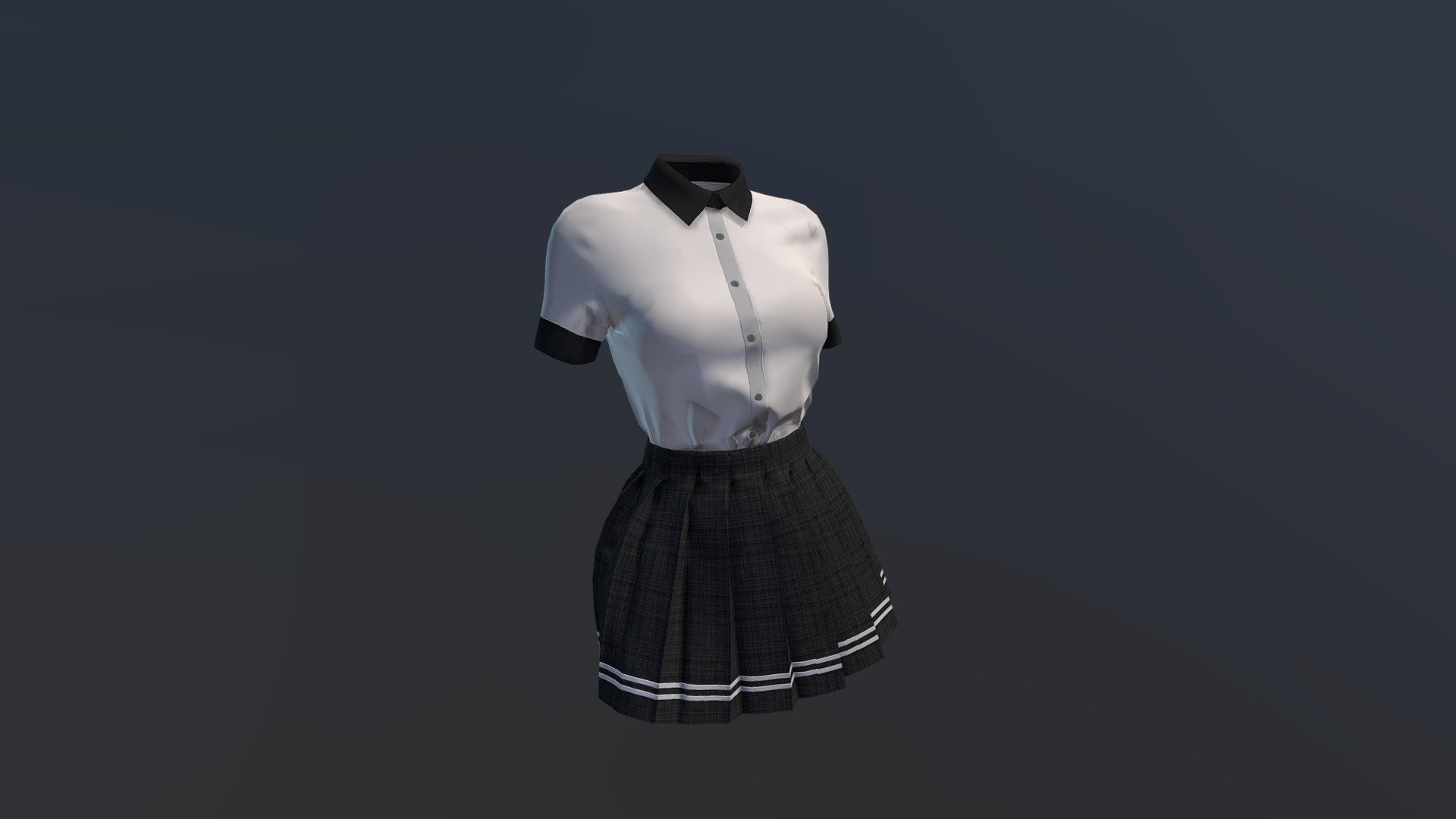 Included:
Marvelous Designer files (Simulate)
Apose Model
Posed Model
Maya files (Retopology)
Bake Textures
Both clean textures and bloody/apocalypse version textures
Blender file (Render)
Marmoset Toolbag scene(Bake and Render)

My workflow practice on a Japanese school uniform.
Mainly for practicing the retopology workflow.

Simulated in Marvelous Designer
Retopology in Maya
Textured in Substance Painter
Bake and Render in Marmoset Toolbag - Japanese School Uniform - Buy Royalty Free 3D model by Oniigirii 3d model
