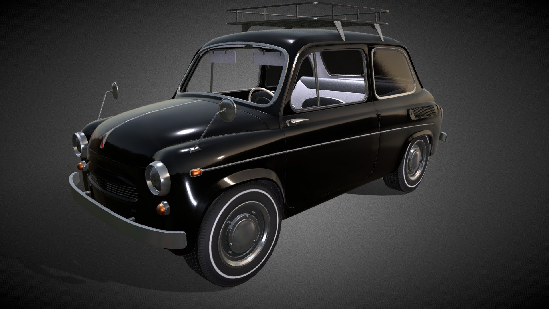 Zaz-965 (Ukrainian: Запоро́жець) was a series of rear-wheel-drive superminis (city cars in their first generation) designed and built from 1958 at the ZAZ factory in Soviet Ukraine.

The Zaz-965 3D model is lowpoly which comes with a highpoly version (2,716,105 polygons) for baking 3d model