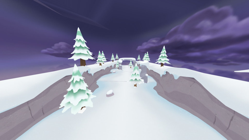 Winter Scene - Pups Take Flight, Winter Environment - 3D model by Kylie Halley (@Kyliehalley) 3d model
