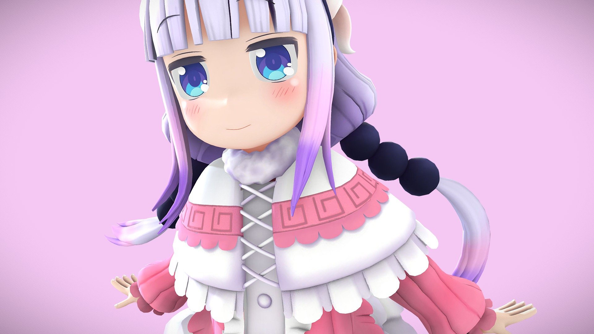 Kanna ~ 
One of my favorited characters!

She is innocent and adorable, 
I follow a Modeling video to created this model and learned some new things, the result looks good, I am so happy about it!



康娜!!  可愛的蘿莉!!
我隨著大佬的建模影片跟著做, 其實這樣的衣服對我來說算複雜了&hellip;(太嫩了)
多少學了點新東西, 成品也不錯~還挺令人開心的!! - Kanna  (Miss Kobayashi's Dragon Maid) - 3D model by hwahaha418 3d model